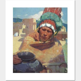 Taos Indian Holding a Water Jug by Blumenschein Posters and Art